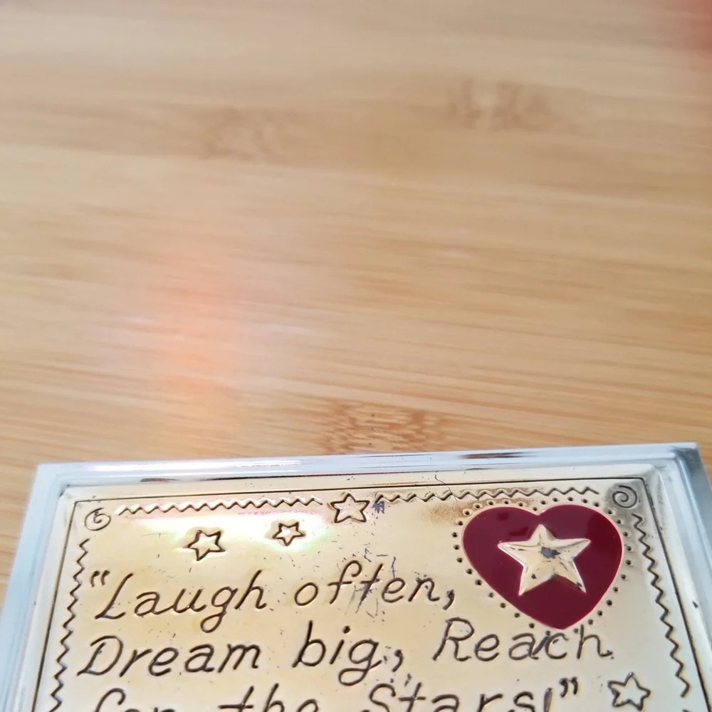 Brighton Silver Inspirational Desk Plaque with Red Heart Accent